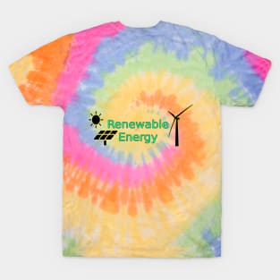 Renewable Energy Logo Solar Panels Wind Turbine T-Shirt